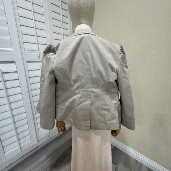 MIU MIU Beige Long Puff Sleeve Button Up Jacket SIZE 38 MADE IN ITALY - Picture 9 of 10